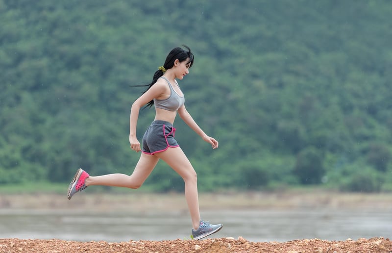 Running on a trail